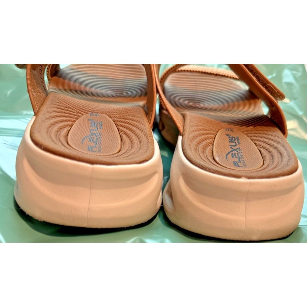 Flexus Spring Step Galvanesa Tan Platform Wedge Slide Sandals Women's 6 / 36 - Picture 4 of 9